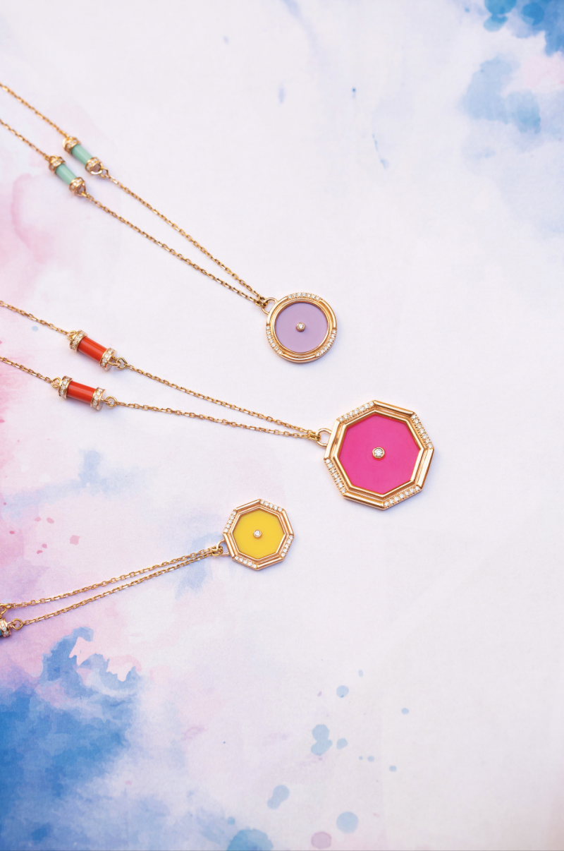 L'atelier Nawbar Neon Hexagon Amulet Necklace