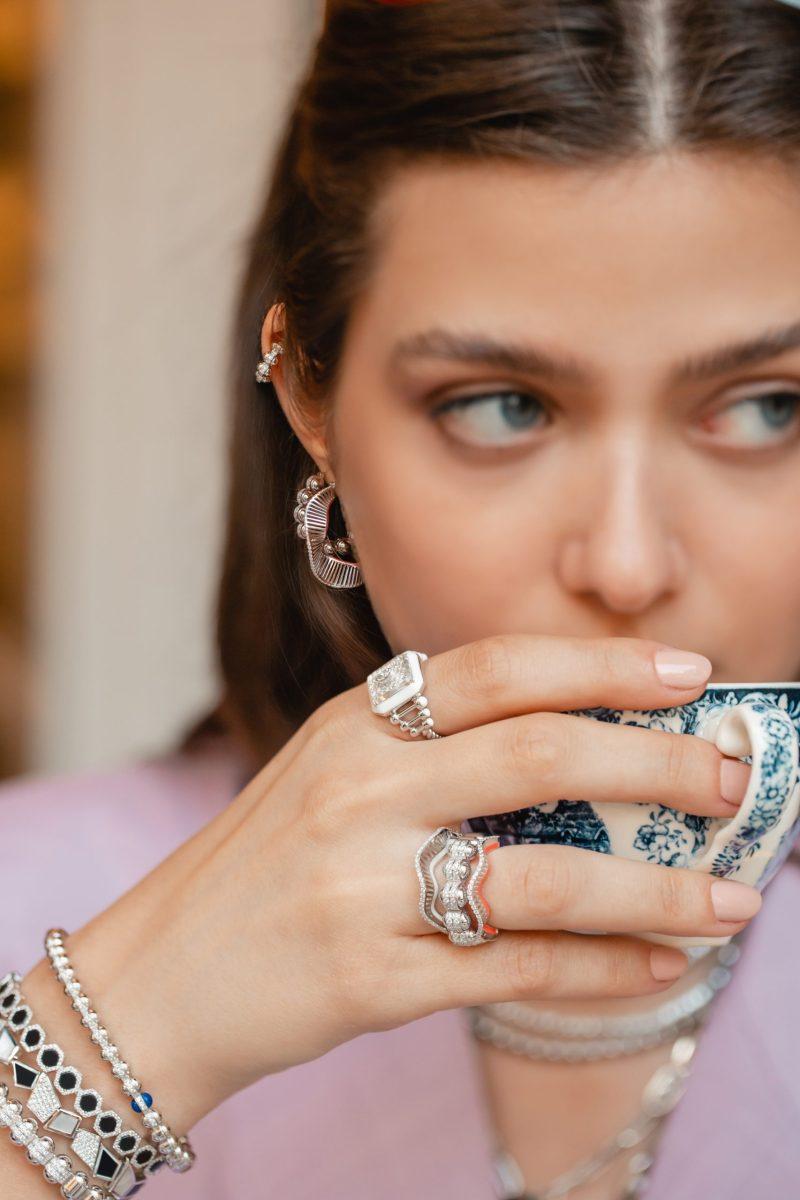 l'atelier nawbar The White Gold Atom Ring – Size 3