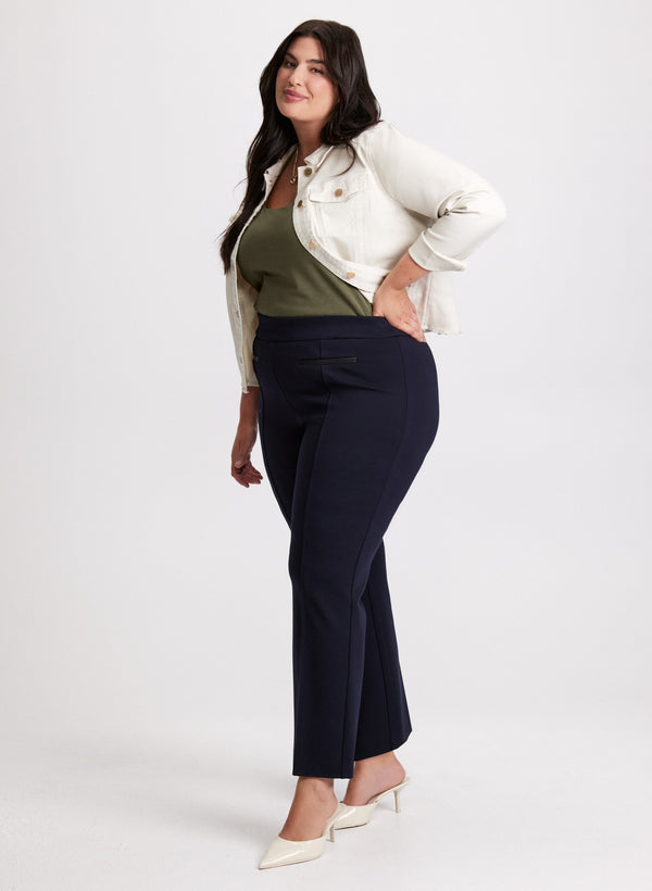 laura Cropped Denim Jacket & Pull-On Straight Leg Pants