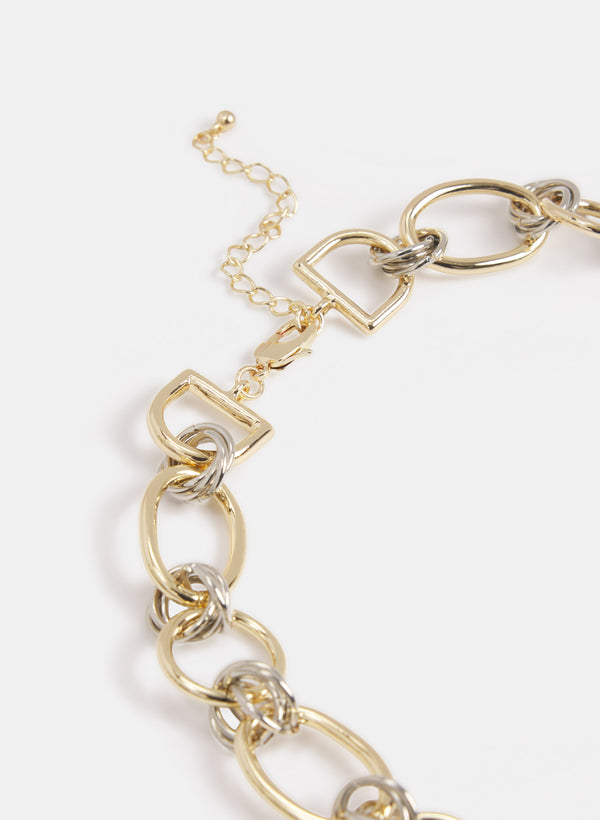 Laura 2-Tone Chain Link Necklace
