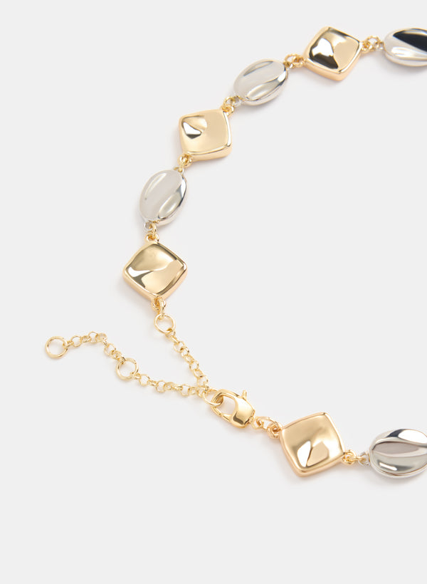 Laura 2-Tone Geometric Necklace