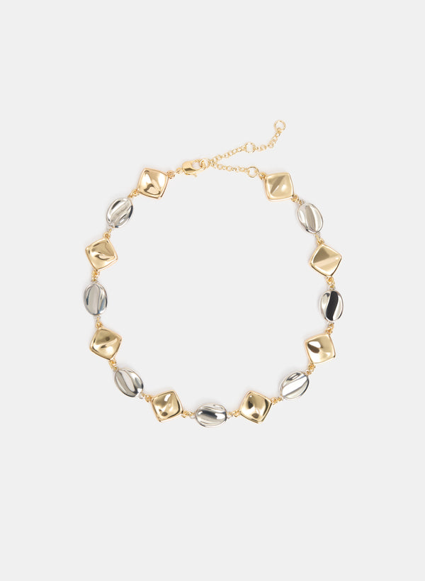 laura 2-Tone Geometric Necklace
