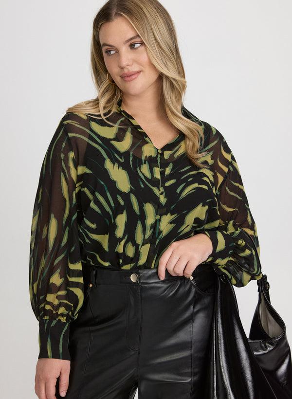 laura Abstract Chiffon Blouse