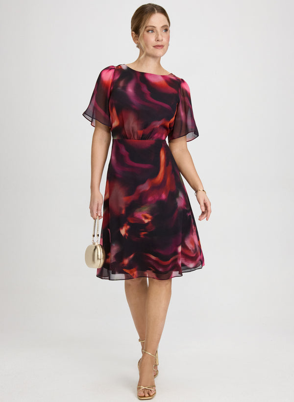 laura Abstract Chiffon Dress