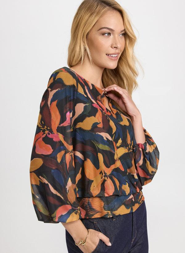 laura Abstract Floral Blouse