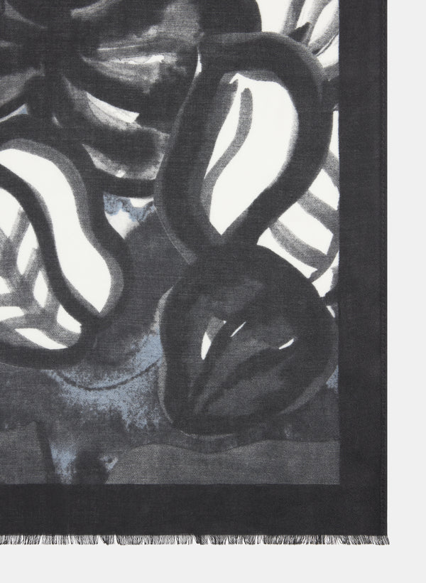 Laura Abstract Leaf Print Scarf