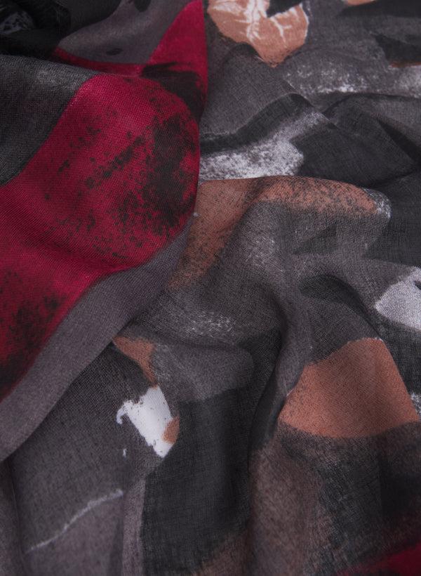 Laura Abstract Leaf Print Scarf