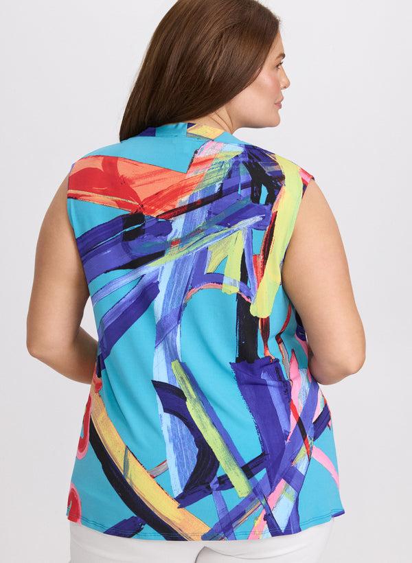 Laura Abstract Tie-Neck Top