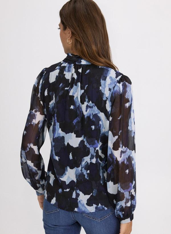 Laura Abstract Wave Print Blouse