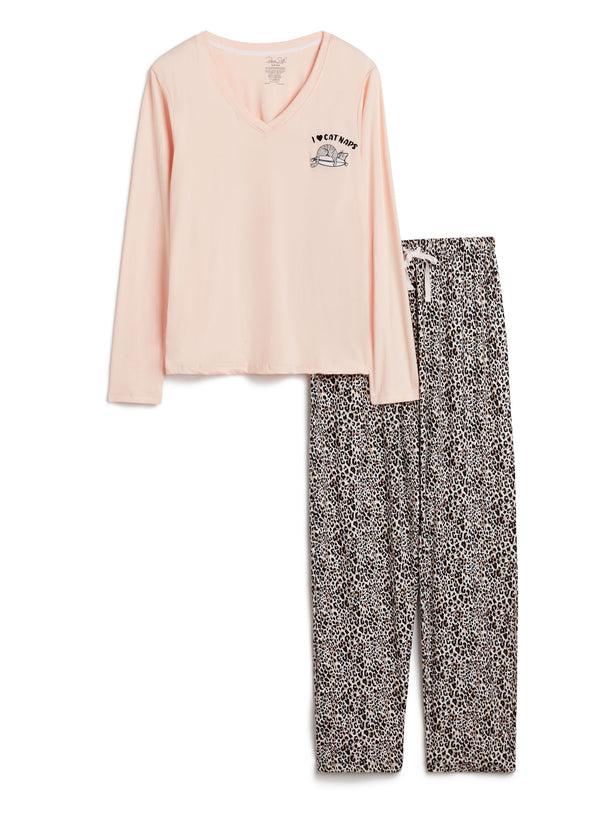 Laura Animal Print Bottom Pyjama Set