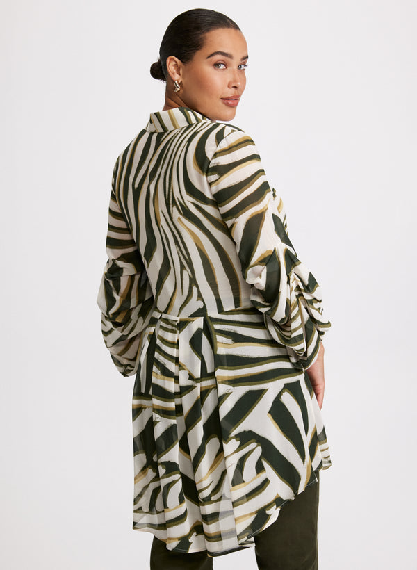 Laura Animal Print Button-Up Tunic