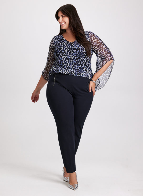 laura Animal Print Top & Pull-On Pants