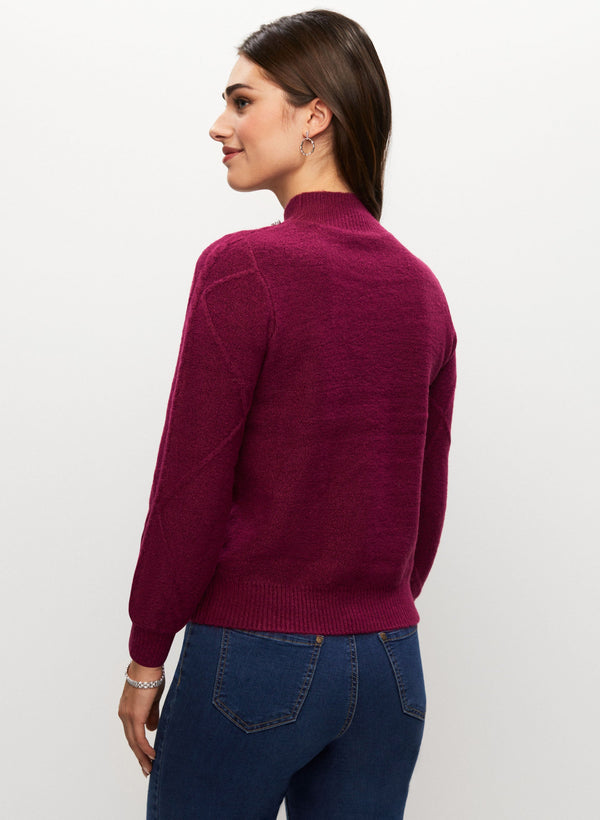 Laura Argyle Rhinestone Detail Sweater