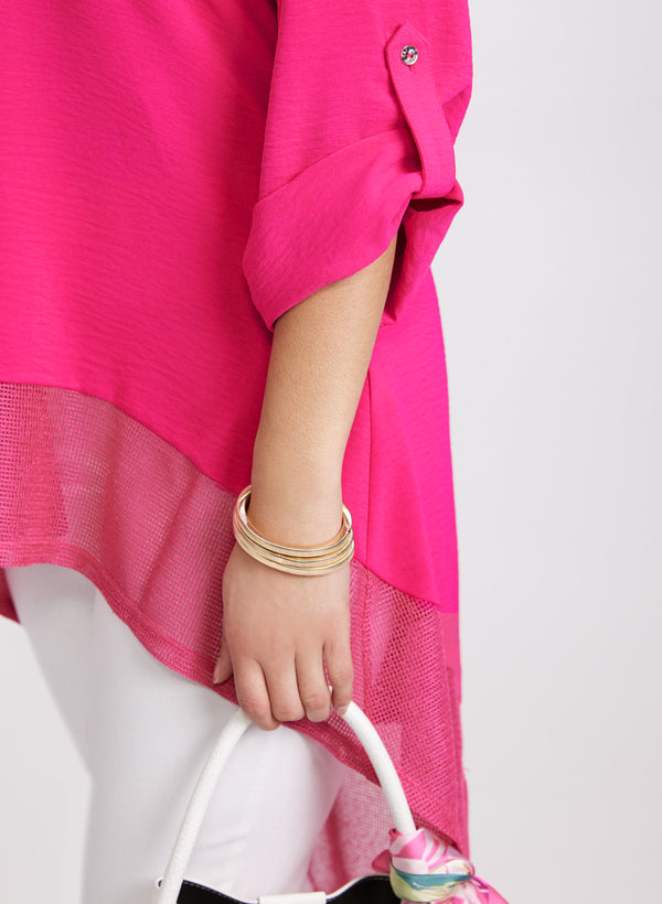 Laura Asymmetric Mesh Hem Tunic