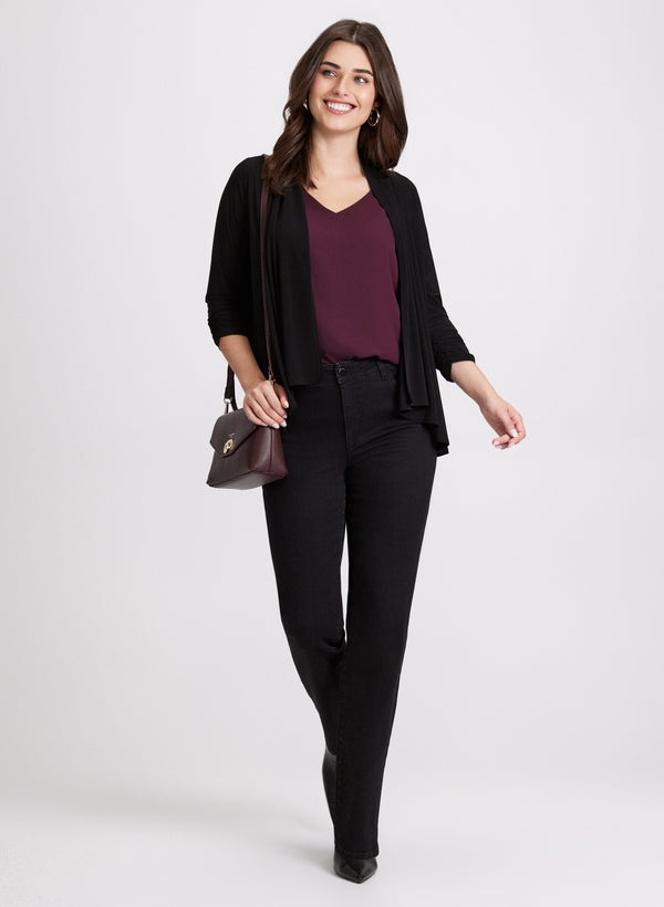 Laura Asymmetric Open Front Cardigan