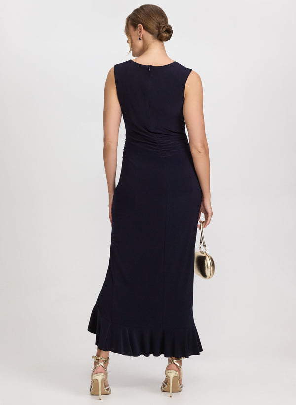 Laura Asymmetric Waterfall Ruffle Dress