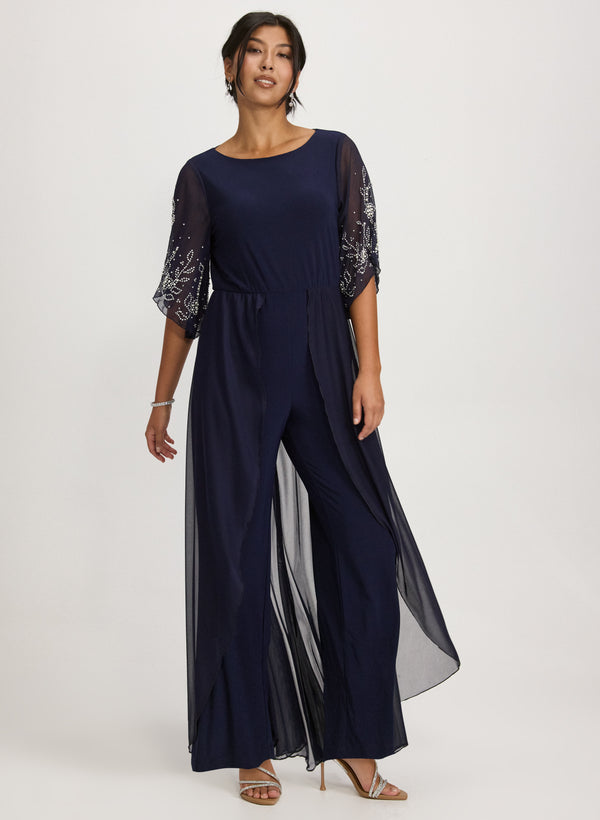 laura Beaded Chiffon Jumpsuit