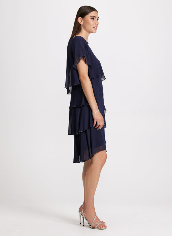 Laura Beaded Detail Tiered Dress