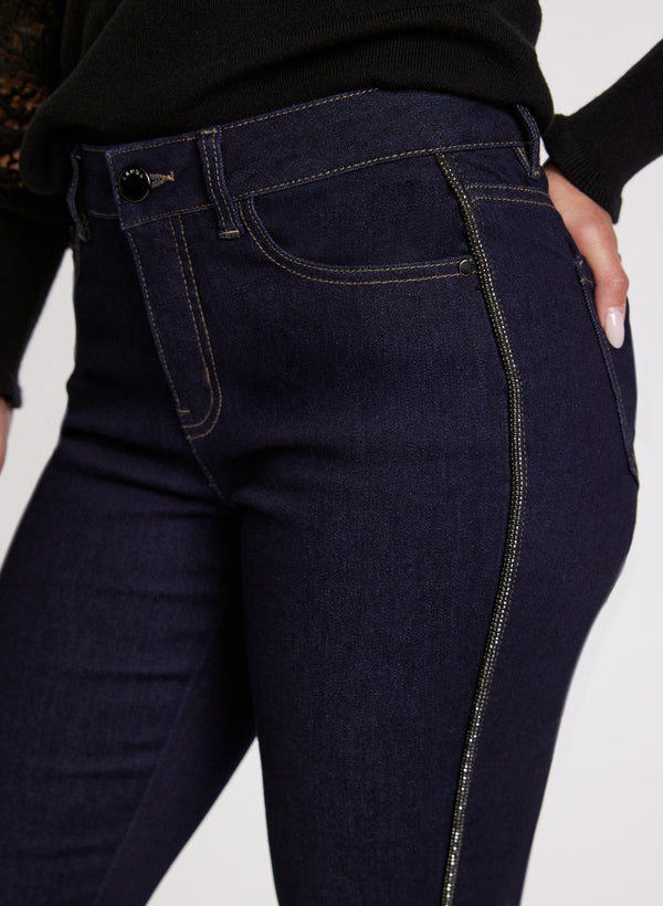 Laura Beaded Flare-Leg Jeans