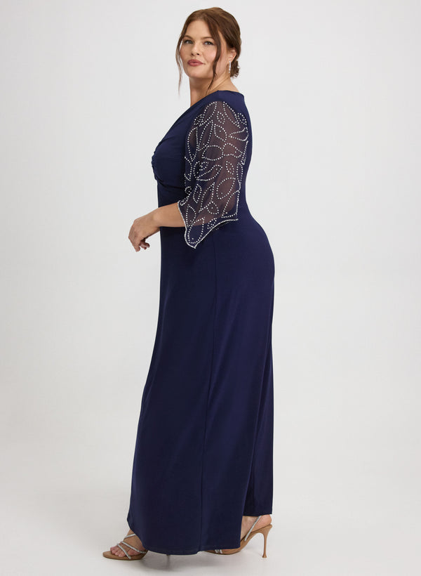 Laura Beaded Flare Sleeve Dress