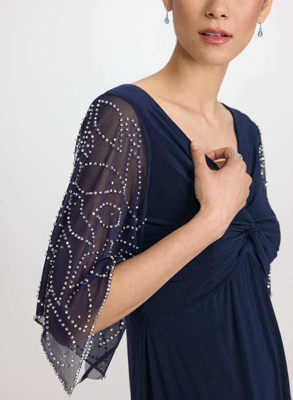 Laura Beaded Flare Sleeve Dress