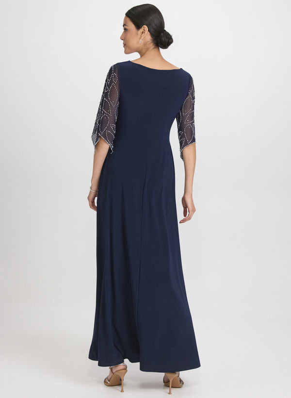 Laura Beaded Flare Sleeve Dress