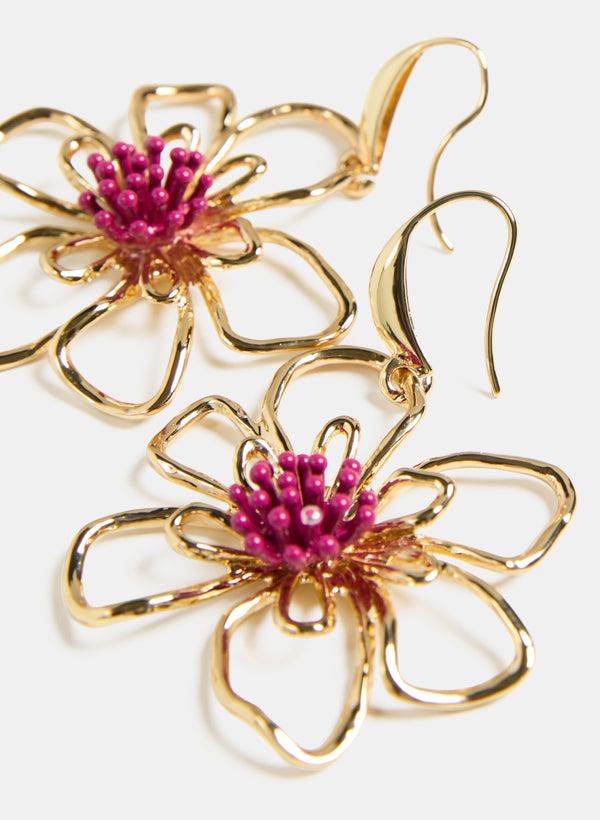 Laura Beaded Floral Drop Earrings