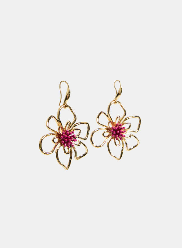 laura Beaded Floral Drop Earrings