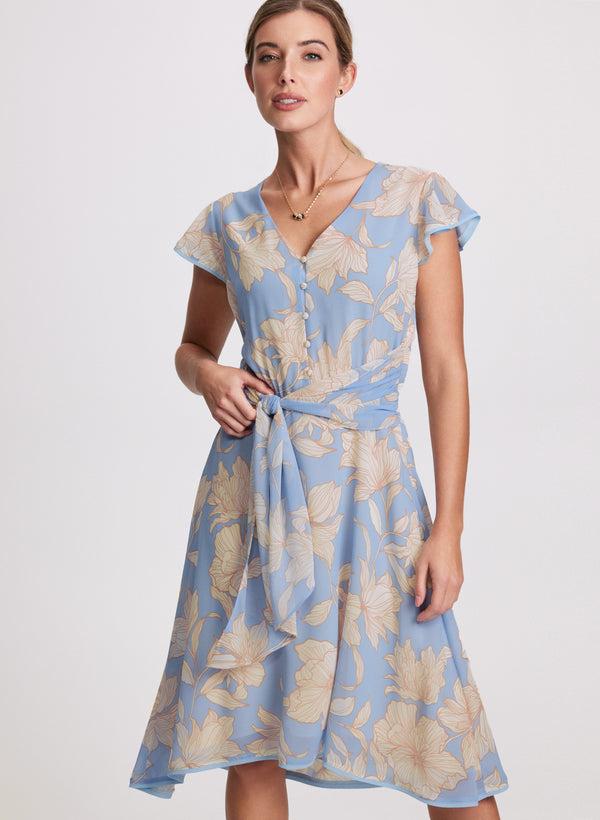 Laura Belted Floral Dress