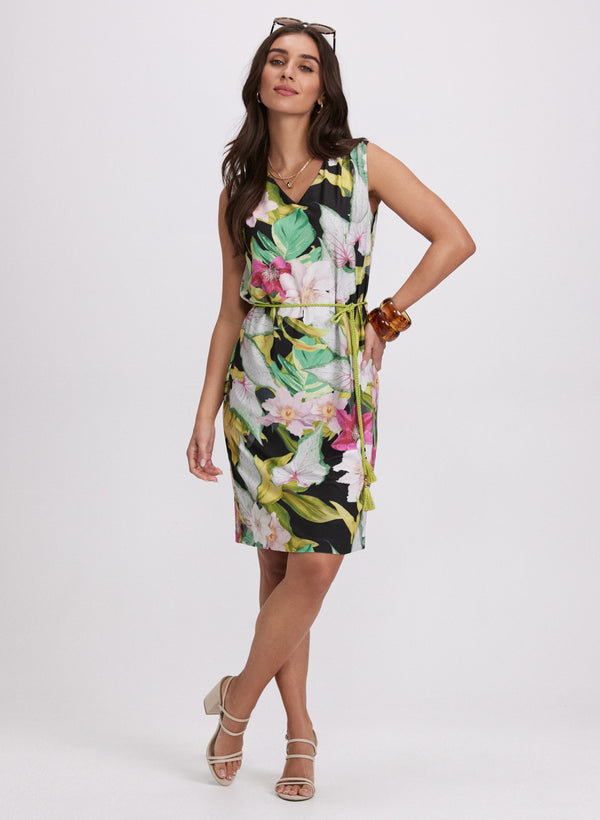laura Belted Floral Dress