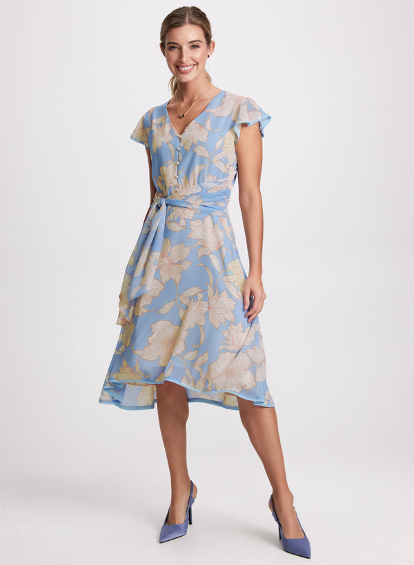 laura Belted Floral Dress
