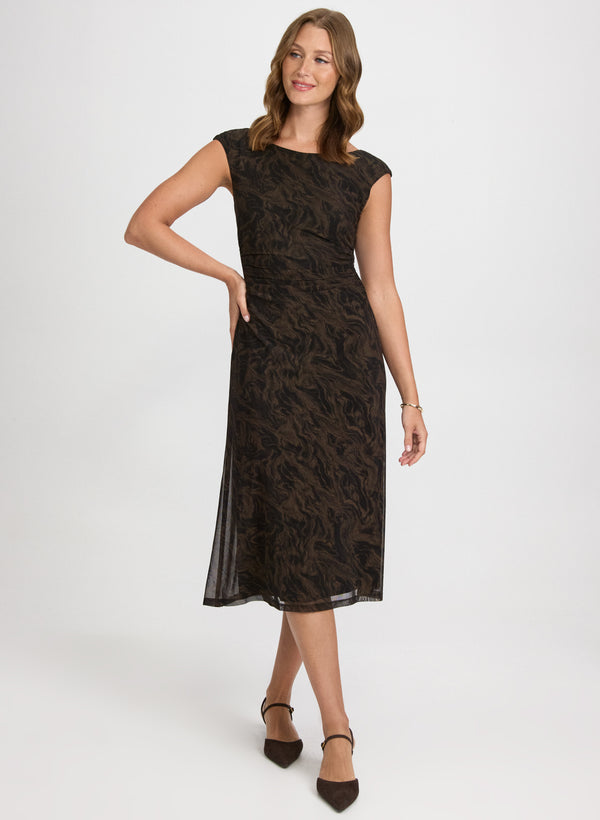 laura Boat Neck Midi Dress