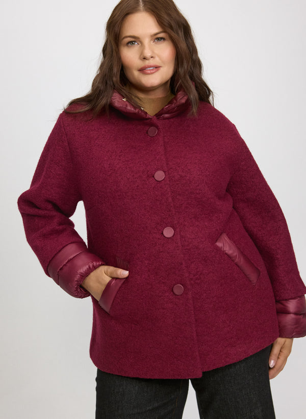 laura Boiled Wool-Blend Coat
