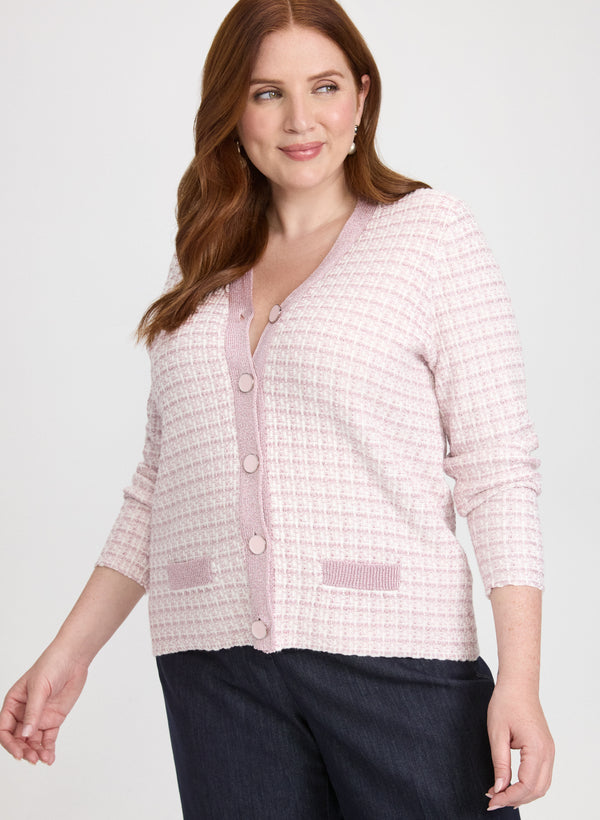 laura Bouclé Button Cardigan