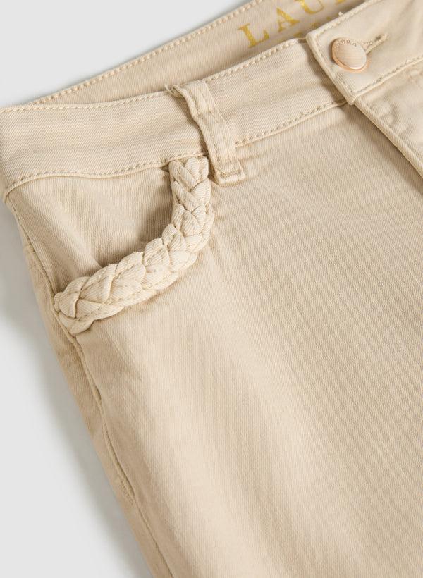 Laura Braided Trim Denim Capris