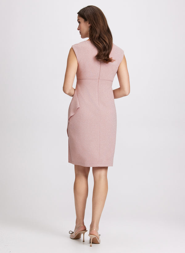 Laura Brooch Embellished Glitter Knit Dress