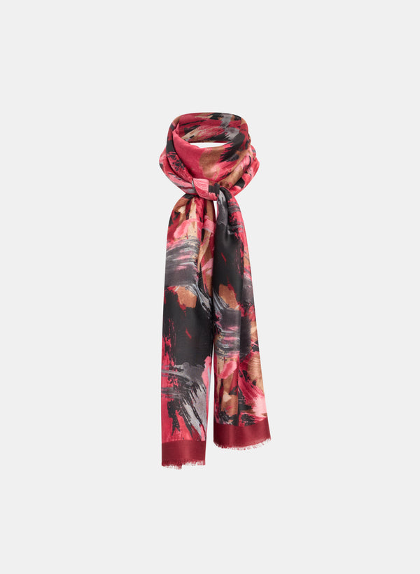 laura Brushstroke Print Scarf