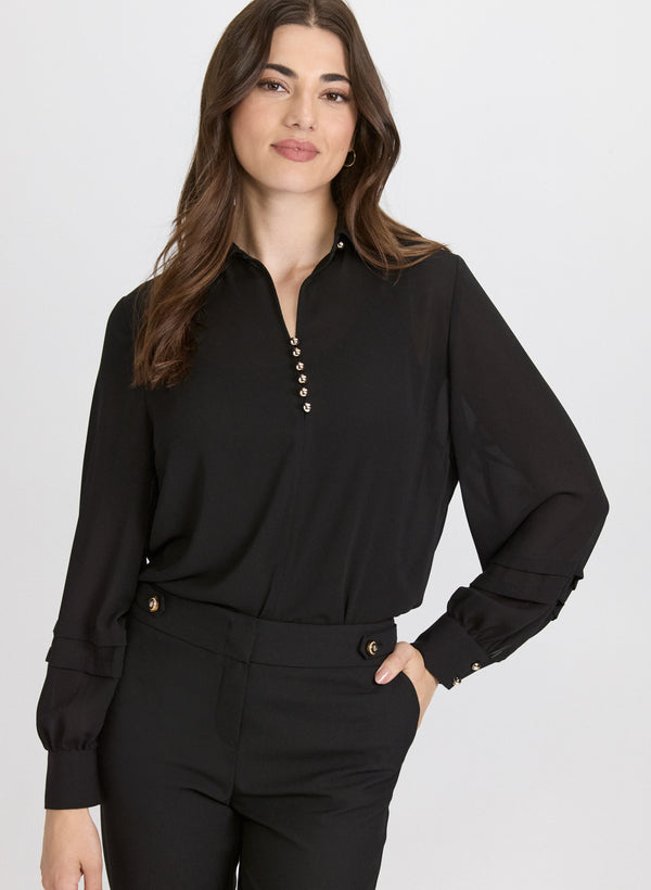 laura Button Detail Blouse