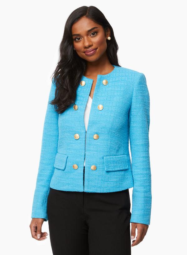 laura Button Detail Bouclé Jacket