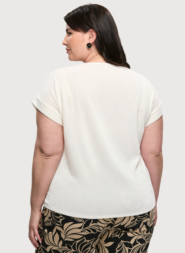 Laura Button Detail Cap-Sleeve Top