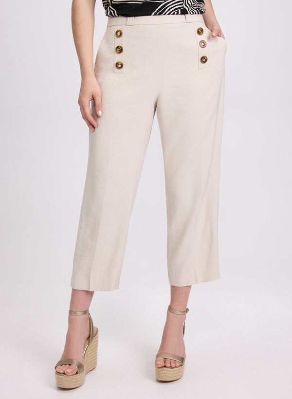 laura Button Detail Capris