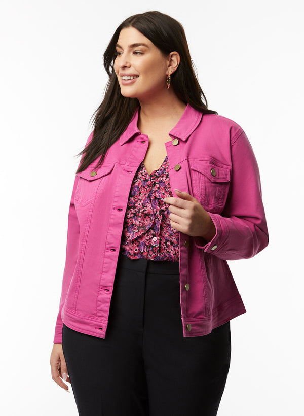 laura Button Detail Denim Jacket