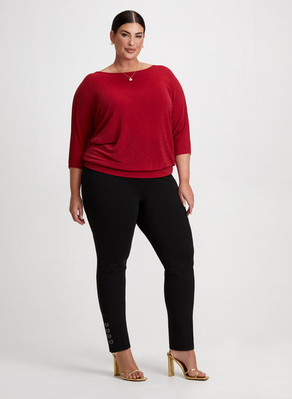 laura Button Detail Pants & 3/4 Sleeve Top