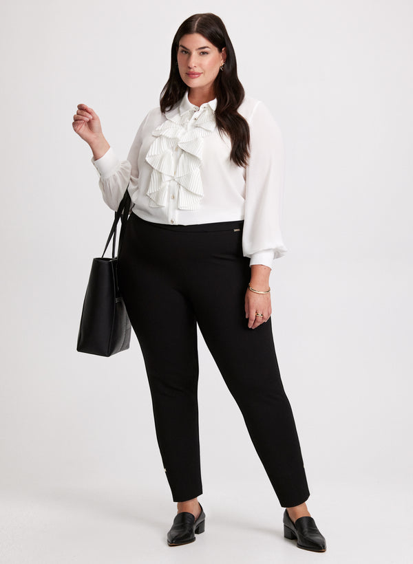 laura Button-Down Blouse & Pull-On Leggings