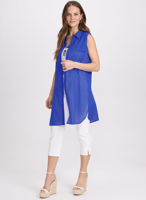 Laura Button-Down Cotton Voile Blouse