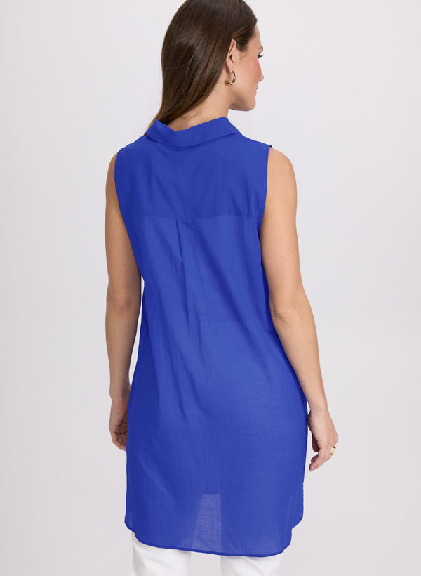 Laura Button-Down Cotton Voile Blouse