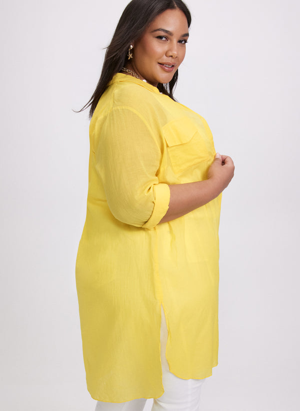 Laura Button-Down Tunic Blouse