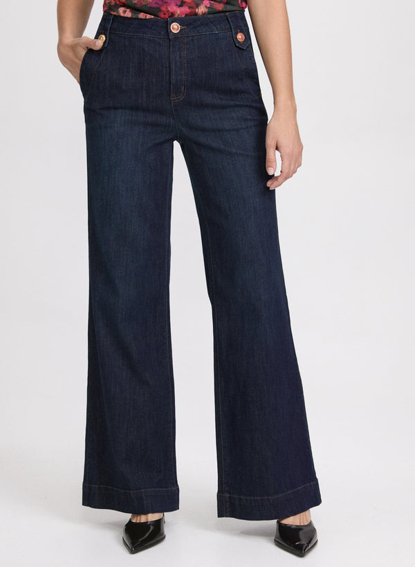 laura Button Tab Jeans