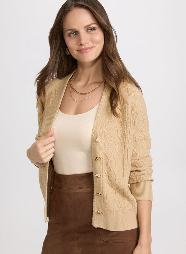 laura Cable Knit Cardigan