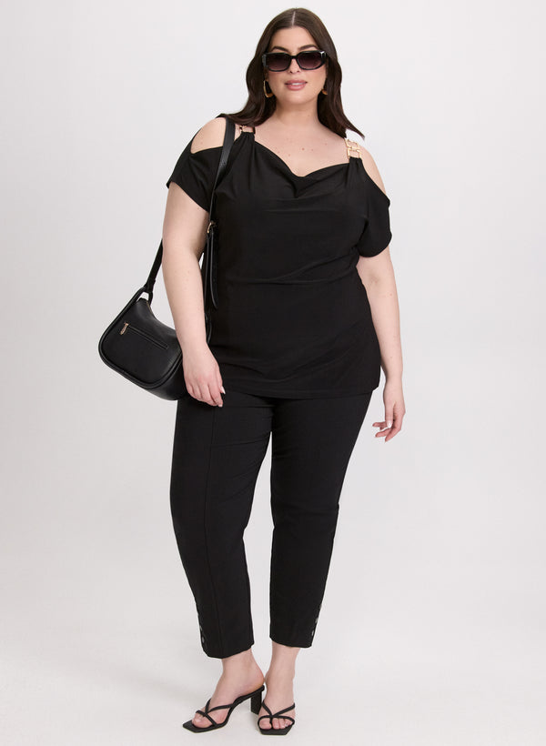 Laura Chain Link Cold-Shoulder Top